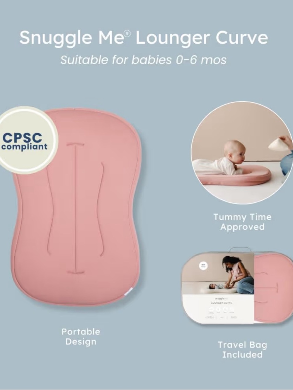 snuggle me | Organic Newborn Baby Infant Lounger Pillow